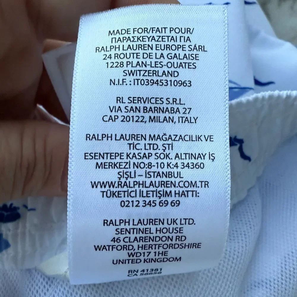 Polo Ralph Lauren Baby Swim Trunks – Sailboat Print Blue White 9M NWT